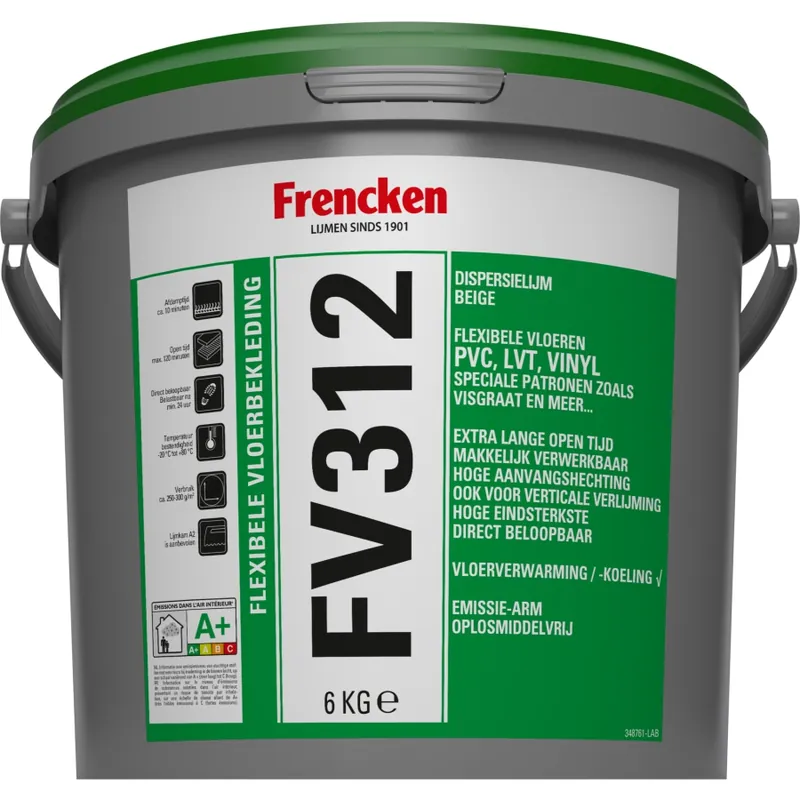 Snelle Levering Frencken FV312 Vinyl & PVC Vloerlijm 6 kg