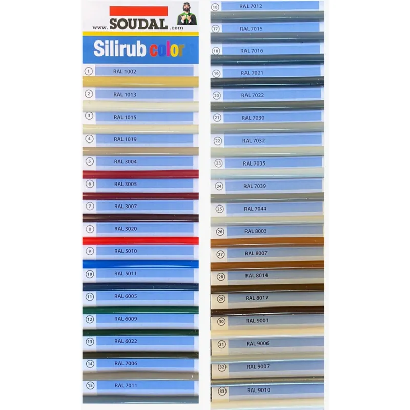 Soudal Silirub Color kleurenkaart Must-Have