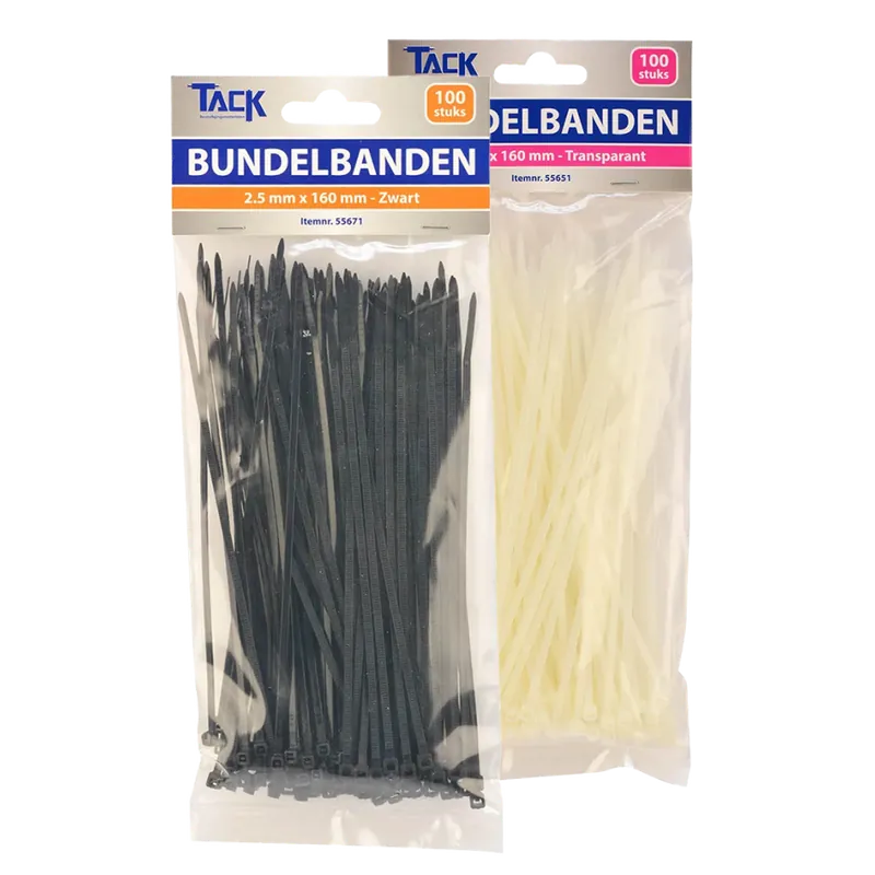 Tie wrap 2,5mm x 160mm (100 stuks) Zwart Betrouwbaar