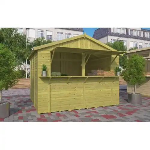Rechtstreeks Van De Fabrikant Blokhut Kiosk Santa 300 x 250 cm groen geïmpregneerd