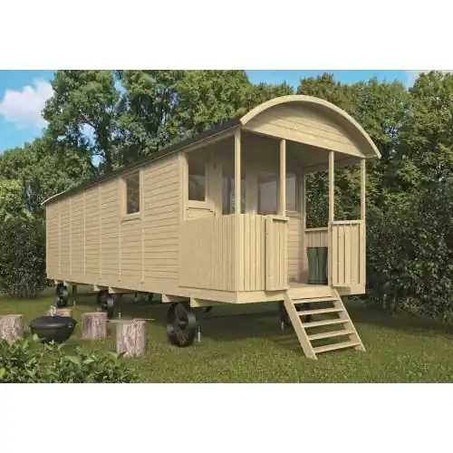 Zigeunerwagen Kathleen met veranda 240x600+120 cm Bestel Nu