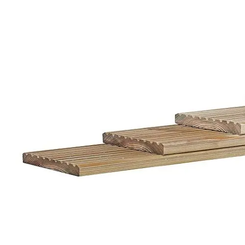 Beperkt Aanbod Grenen enkelzijdig geprofileerd dekdeel groen geïmpregneerd 2,8x14,5x300 cm