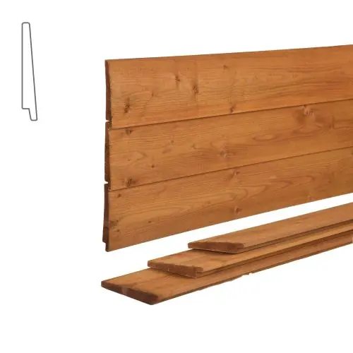 Merkproduct Zweeds rabat vuren bruin geïmpregneerd 1,0-2,2x14,5x420 cm