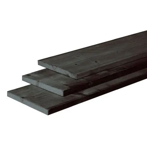 Douglas fijnbezaagde plank 2,2x20x500 cm zwart gedompeld Nieuw