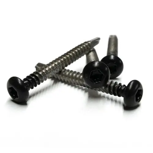 Express Levering RVS schroef met gekleurde top voor NTW Castellation PRO set a 50 stuks met bit Ebony zwart