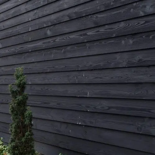 Betrouwbaar DHZ wand vuren zweeds rabat 750 cm zwart gedompeld