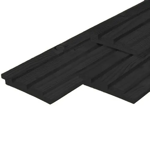Triple profiel douglas geschaafd zwart gespoten 1,9x13 cm Bestel Nu