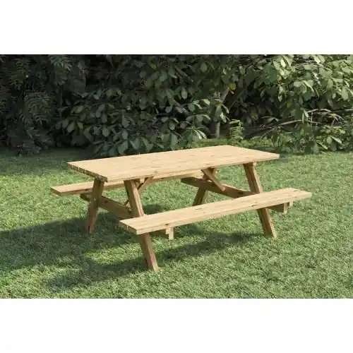 Shop Nu Picknicktafel basis groen geïmpregneerd