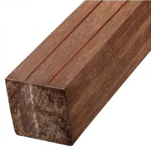 Hardhouten tuinpaal azobé 8,5x8,5x400cm geschaafd 2 zijden v-groef Nieuw
