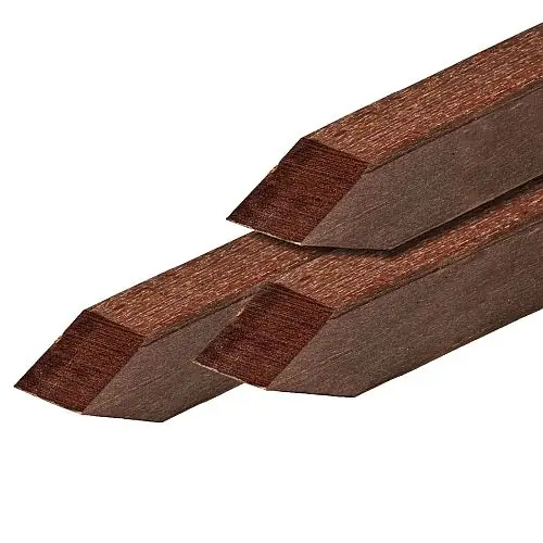 Bestseller Tuinpaal hardhout Angelim Vermelho glad geschaafd 8,5x8,5x250 cm