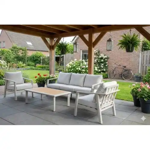 Loungeset Barbedos wit aluminium Favoriet