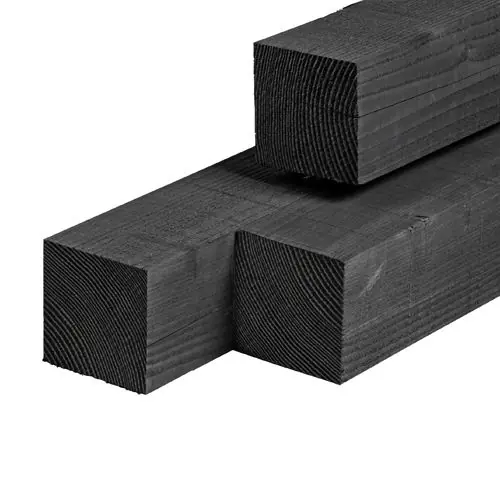 Tuinpaal douglas bezaagd 9x9x300 cm zwart geïmpregneerd Meest Verkocht