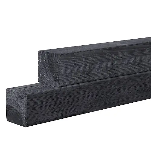 Alleen Vandaag Grenen geschaafde paal zwart gedompeld 8,8x8,8x270 cm