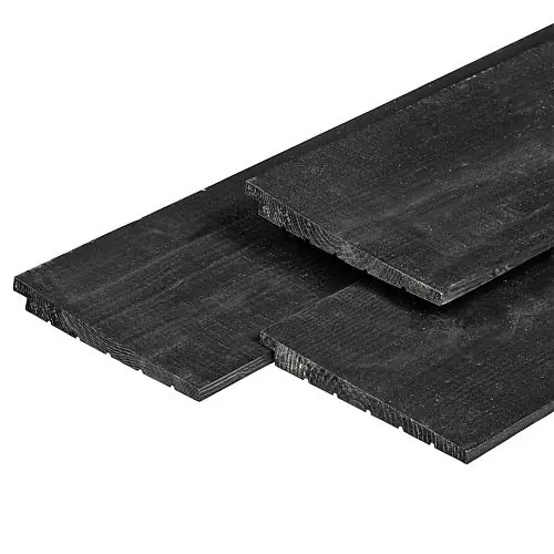 Zweeds rabat douglas excellent zwart gespoten 1,1-2,7x19,5x400 cm Beperkt Aanbod