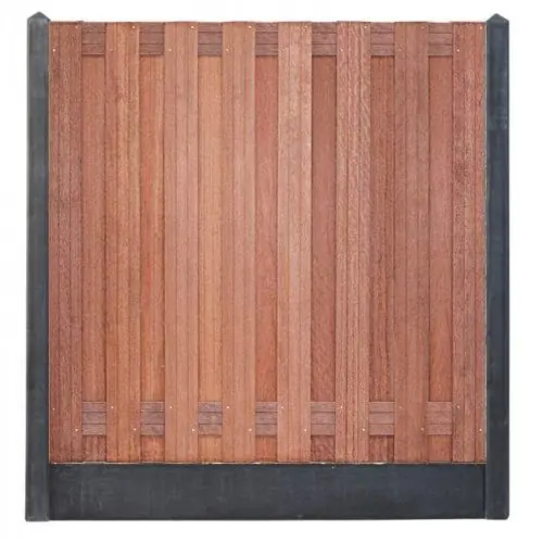 Uitverkoop Hout-betonschutting antraciet i.c.m. hardhout tuinscherm 15-planks