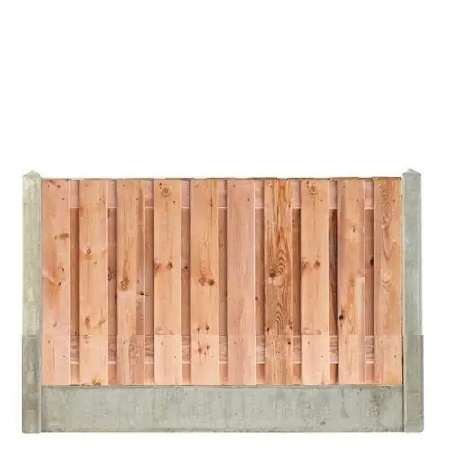 Hout-betonschutting grijs i.c.m. tuinscherm 90x180 cm red class wood 21-planks Exclusieve Aanbieding