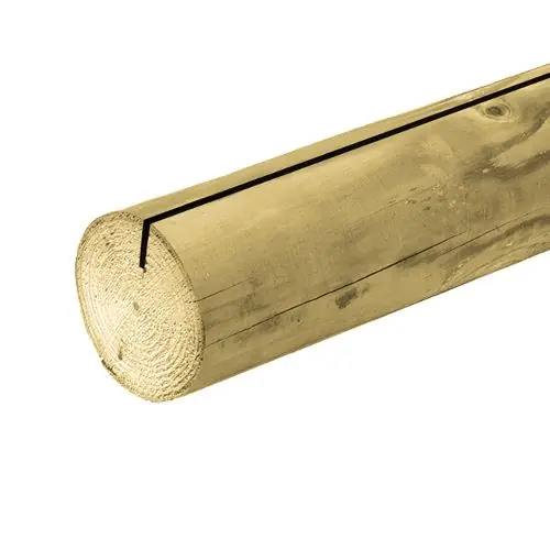 Ronde paal geïmpregneerd vuren rond 12x400 cm 103214 Hoge Kwaliteit