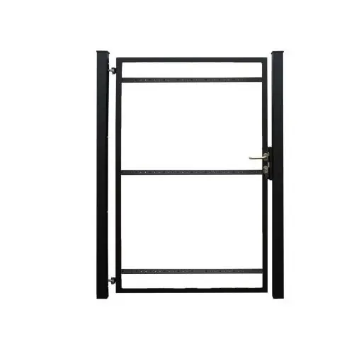 Rechtstreeks Van De Fabrikant Staalverzinkt poortvleugelpakket Hybride linksdraaiend 115x185x4 cm zwart RAL9005