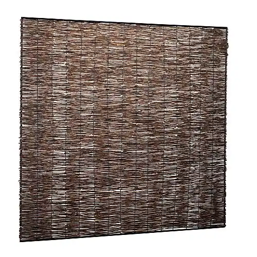 Uitverkoop Wilgentenenscherm fijn met ijzeren frame 180x180 cm