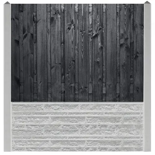 Nu Kopen Hout-betonschutting motief grijs i.c.m. tuinscherm Stuttgart 21-planks