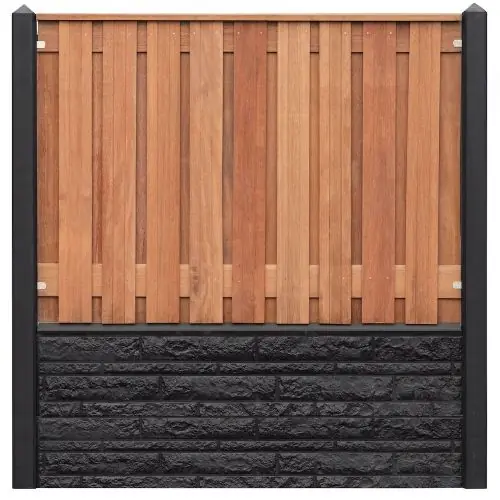 Hout-betonschutting motief antraciet i.c.m. tuinscherm Dronten 21-planks Koop Vandaag