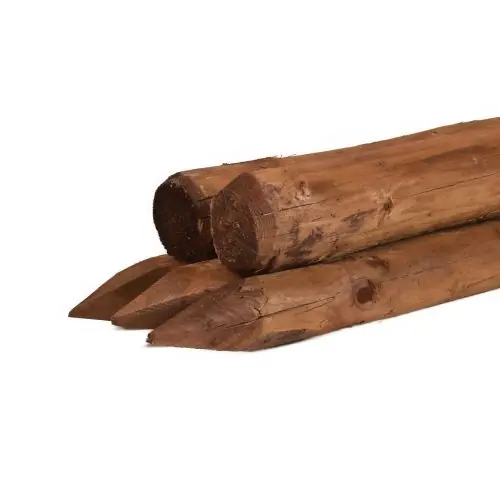 Betrouwbaar Ronde paal vuren geschild kop bruin geïmpregneerd Ø8x160 cm