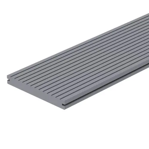 Koop Online Vlonderplank Composiet massief licht grijs breed 2,3x19,5x500 cm 103154