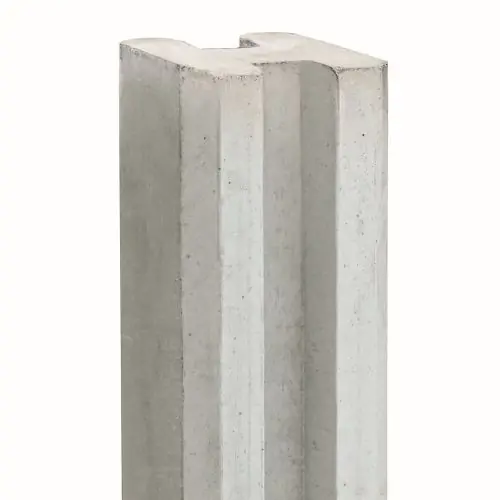 Betonpaal Zaan grijs sleuf t.b.v. blokhutprofiel 10x10x280 cm eindpaal Beperkte Voorraad