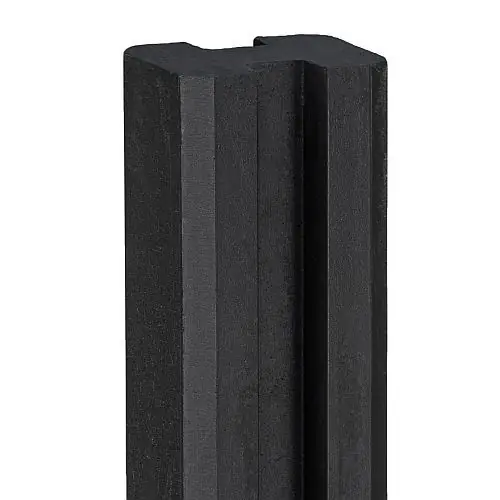 Betonpaal antraciet sleuf t.b.v. blokhutprofiel 11,5x11,5x278 cm eindpaal Dinkel gecoat Actieprijs