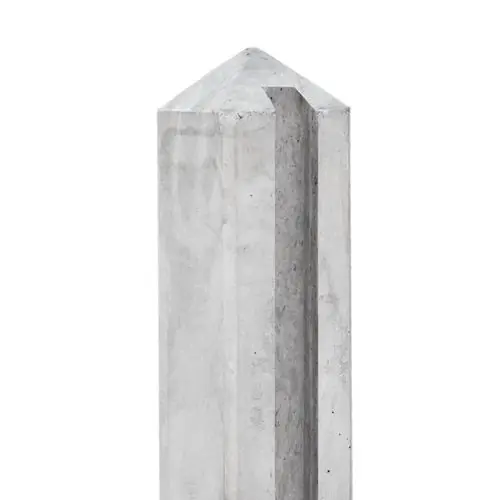 Betonpaal diamantkop Dinkel grijs sleuf t.b.v. blokhutprofiel 11,5x11,5x278 cm tussenpaal Gereduceerde Prijs