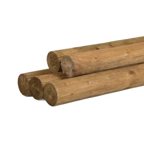 Ronde paal vuren gefreesd groen geïmpregneerd Ø12x600 cm haaks Flitsaanbieding