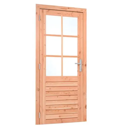 Korting Enkele glas deur Red class wood 6 ruits 100x205 cm RVS beslag LD K226269