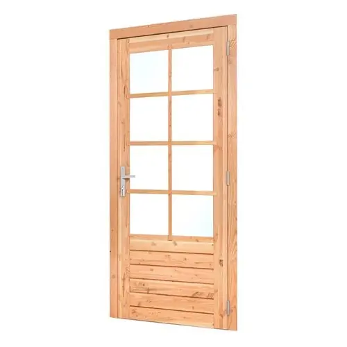 Douglas enkele glasdeur dubbel glas RVS beslag 100x205 cm rechtsdraaiend Superprijs