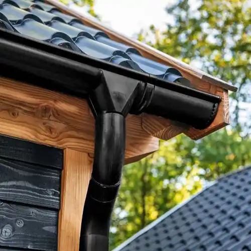 Dakgootset uitbreidingsset zwart gecoat 125 mm 2 zijden 200 cm Betaalbaar