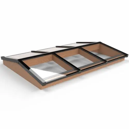 Lichtstraat zadeldak douglas gelaagd glas 322,2x155 cm zwart Koop Vandaag