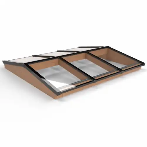 Aanbieding Douglas lichtstraat zwart zadeldak gelaagd glas 240,2x205 cm