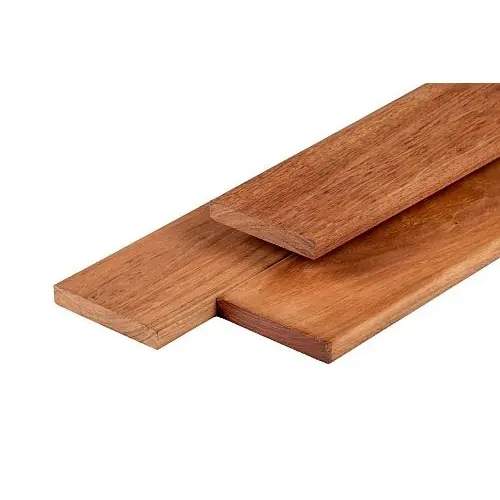 Hardhouten vlonderplank Jatoba glad geschaafd 2,1x14,5 cm Tijdelijk Beschikbaar