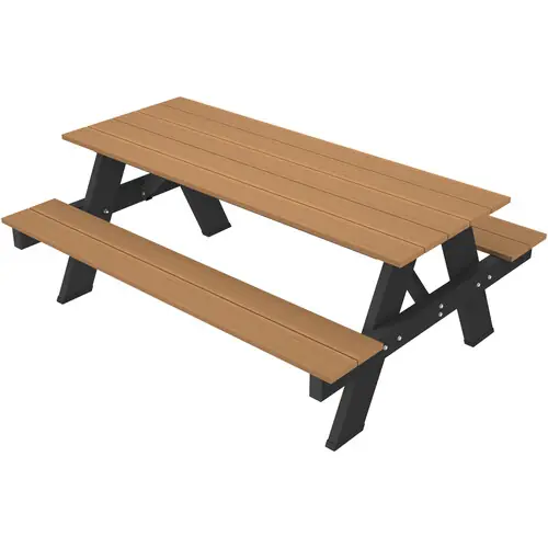NewTechWood picknicktafel teak met zwart onderstel bladmaat 180x70 cm Bestel Nu