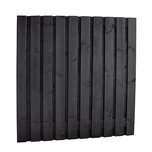 Naaldhout geschaafd plankenscherm 21-planks zwart gespoten 180x180 cm Koopje