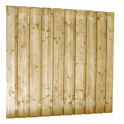 Tuinscherm geïmpregneerd vuren 21 planks 15 mm 180x180 cm Alleen Vandaag