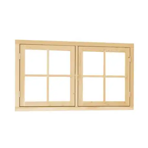Dubbel uitzetraam 141,2x83,7 cm vuren Korting