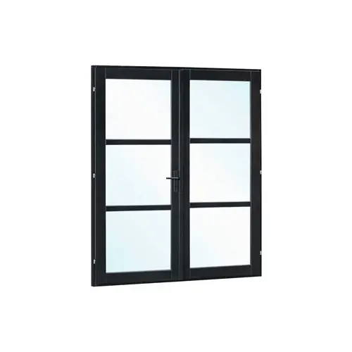 Vuren steellook dubbele glasdeur zwart gespoten 205x212 cm ld K216421 Populair