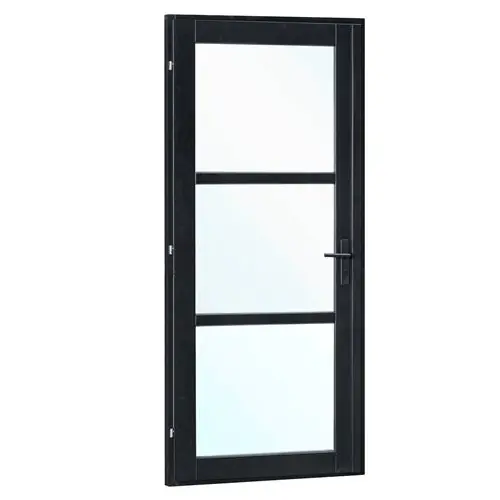 Vuren steellook enkele glasdeur zwart gespoten 110x212 cm ld K216419 Merkproduct