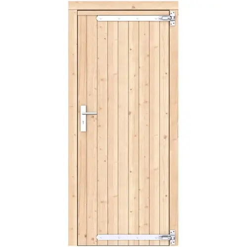 Vuren dichte enkele deur 90x201 cm rd verzinkte hengen RVS beslag onbehandeld 1045630 Koop Vandaag