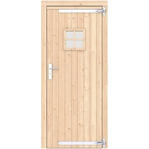 Snelle Levering Vuren enkele deur 90x201 cm rd verzinkte hengen RVS beslag kleurloos geïmpregneerd 1073314