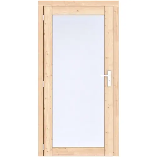 Flitsaanbieding Vuren enkele volglas deur Prestige 108x209 cm ld RVS beslag zwart gecoat 1073284
