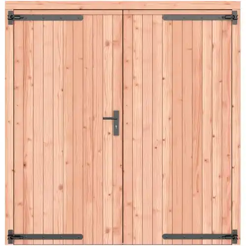 Aanbieding Douglas dichte dubbele deur 201x209 cm zwart beslag 1073245