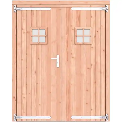 Douglas dubbele deur 168x209 cm verzinkte hengen RVS beslag kleurloos geïmpregneerd 1073323 Beste Prijs