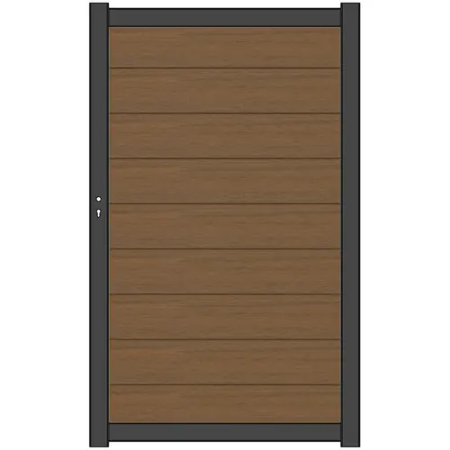 NewTechWood co-extrusie composiet deur Premium horizontaal 97x186 cm Teak Lage Prijs