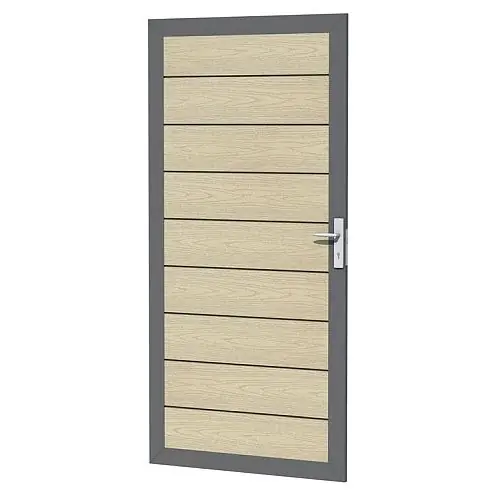 Aluminium deur met houtmotief 90 x 183 cm eiken Speciale Aanbieding